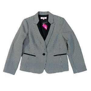 9 & Co Houndstooth Blazer Jacket Size 16 NWT